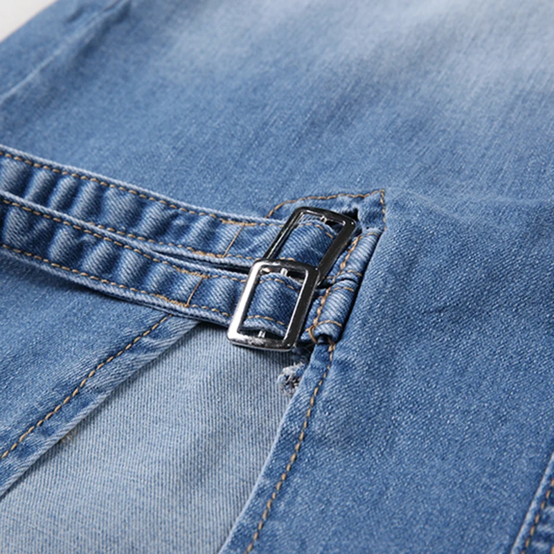 

SISPELL Ombre Colorblock Denim Skirts For Female High Waist Loose Side Slip Women's Casual Skirt Fashion Streetwear New 2021