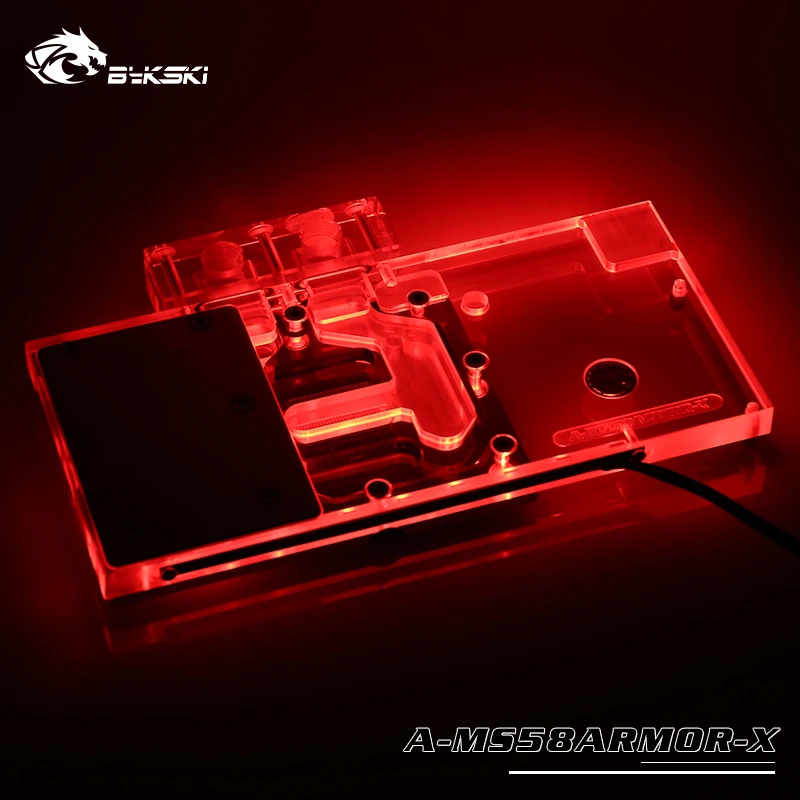 bykski full cover graphics card block use for msi rx580 armor gaming x copper radiator water block free global shipping