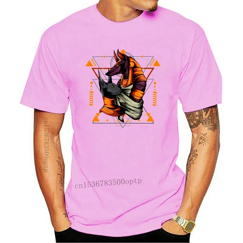 

Новая мужская футболка с священным геометрическим рисунком Анубис Eygptian, абстрактная одежда с пирамидой