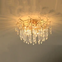 led modern copper crystal chandelier lighting dining room luxury gold luster kitchen molecular art pendant lamps