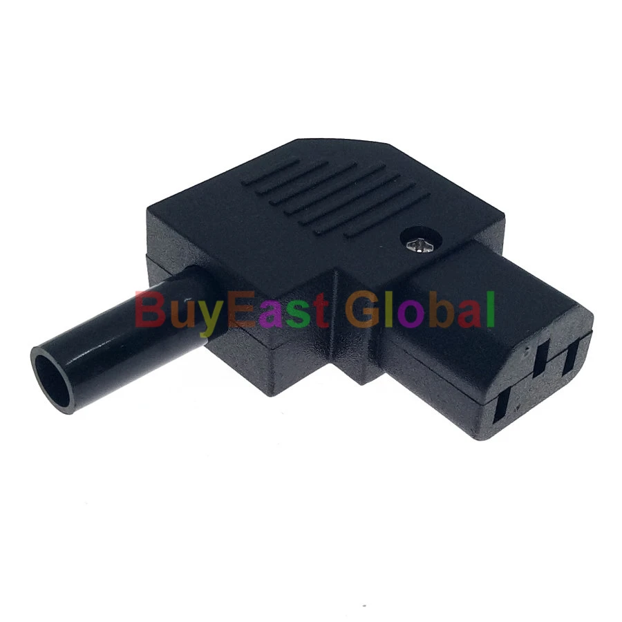 IEC C15 Female Horizontal 90 Degree Bend Rewireable Connector AC100~250V 10A