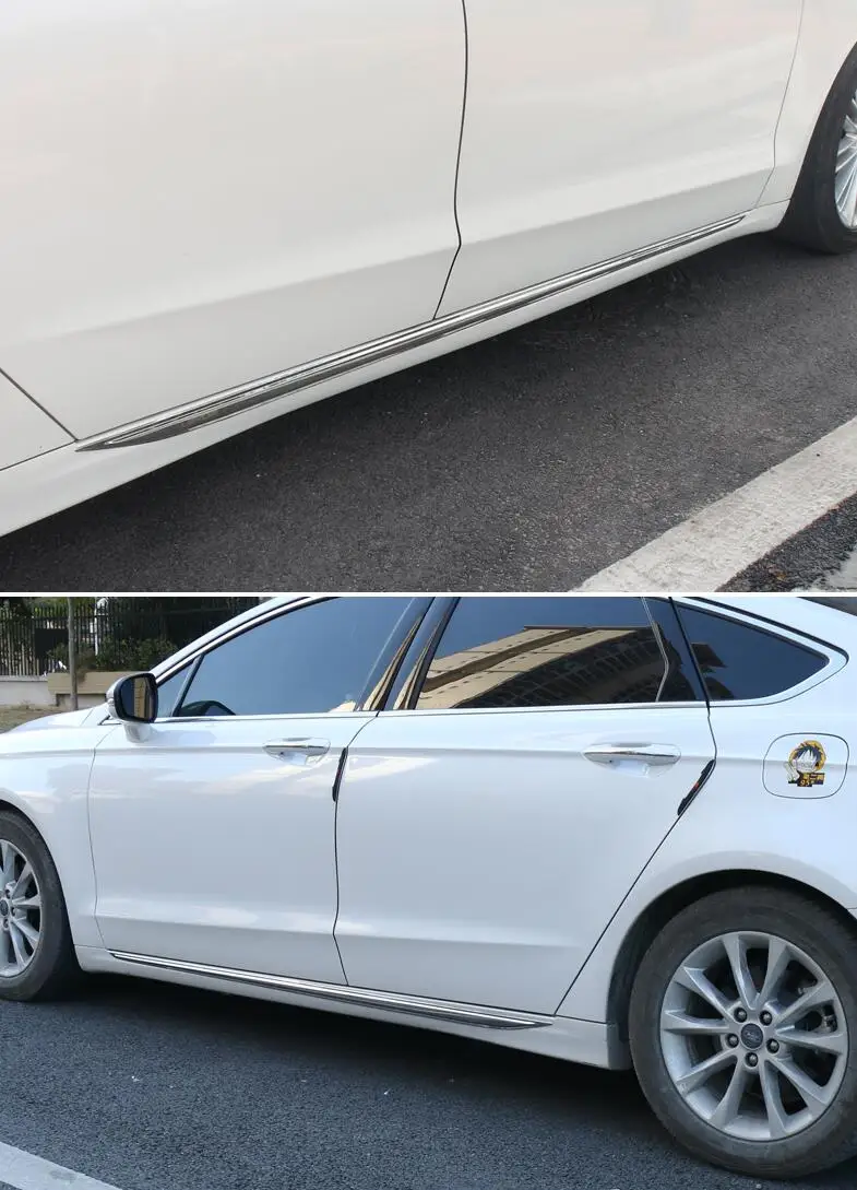 2X стальной корпус ниже двери боковая формовочная Накладка для Ford Fusion Mondeo 13 15|trim