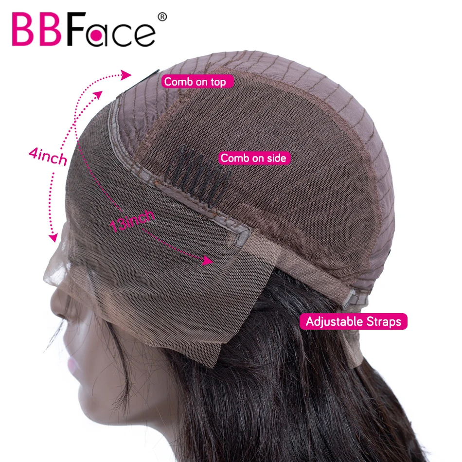 

Straight Lace Front Wig Brazilian 13x4 Lace Frontal Wig Human Hair Straight Wigs For Women 180 Pre Plucked Bleached Knots Wigs