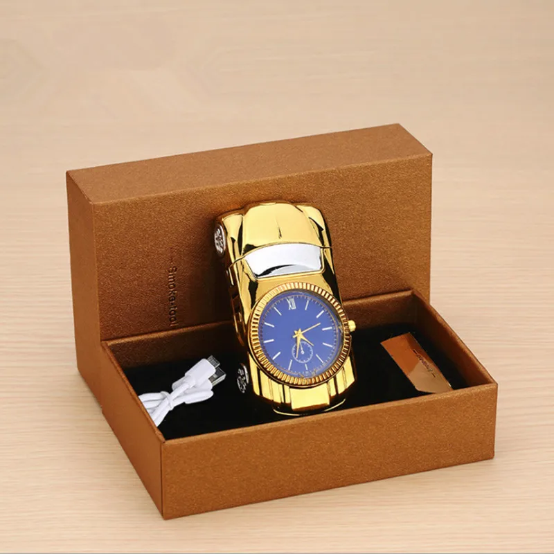 COXRY, usb зарядка, беспламенная зажигалка, Золотая модель автомобиля, мужские часы, роскошные Брендовые мужские часы, кварцевые игрушки, коллекция часов для мужчин