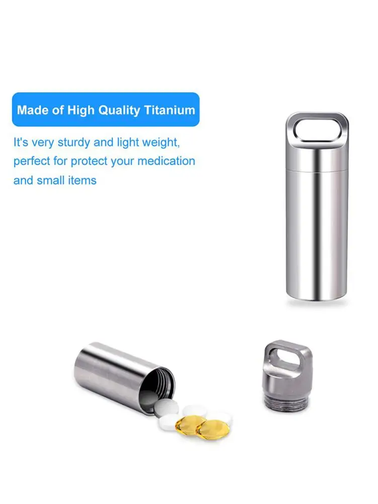 Waterproof Capsule Shape Aluminum Pill Case Keychain Outdoor Pocket Holder Container Delicate Seal Medicine Organizer Box | Спорт и