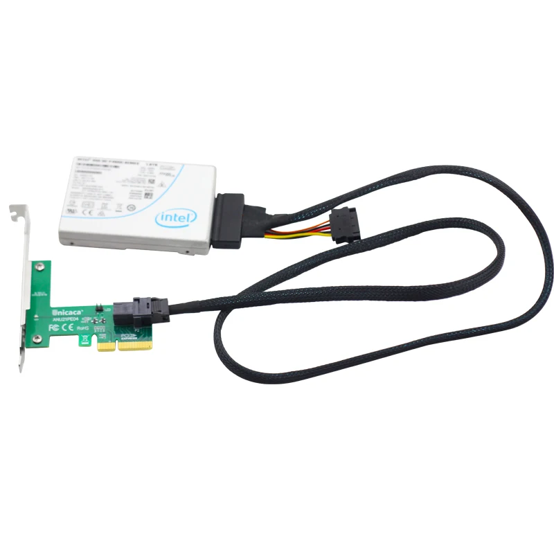 Адаптер UNICACA ANU21PE04 SFF8643* 1 PCIe3.0 X4 12 ГБ/сек. U.2 exp rise(поддержка nvme устройства