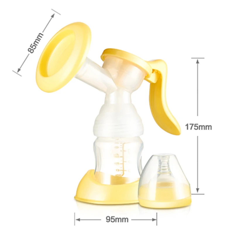 Gran succi&oacute;n P.P. Extractor de leche Manual, extractor de leche sin BPA, con biber&oacute;n-4