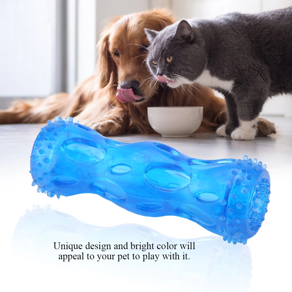 

Pet Dog Teeth Stick Doggy Rubber Rod Bite Resistant Chew Funny Toy Blue S
