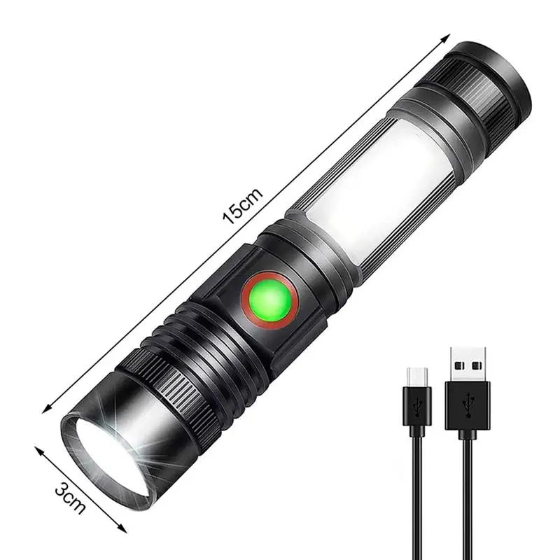 

Led Flashlight Super Bright USB Rechargeable Zoom Tactical 4 Modes Waterproof Flashlights For Outdoor Camping