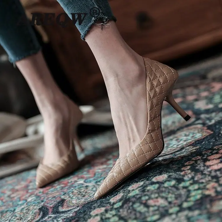 2022 шикарные и элегантные женские однотонные офисные туфли на высоком каблуке