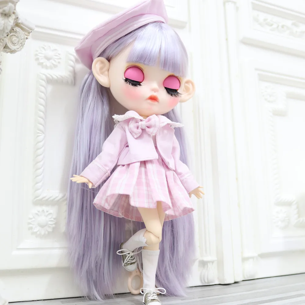 Кукла Blyth ICY DBS для серии No.BL2137/6909 фиолетовые смешанные цвета волос резные губы