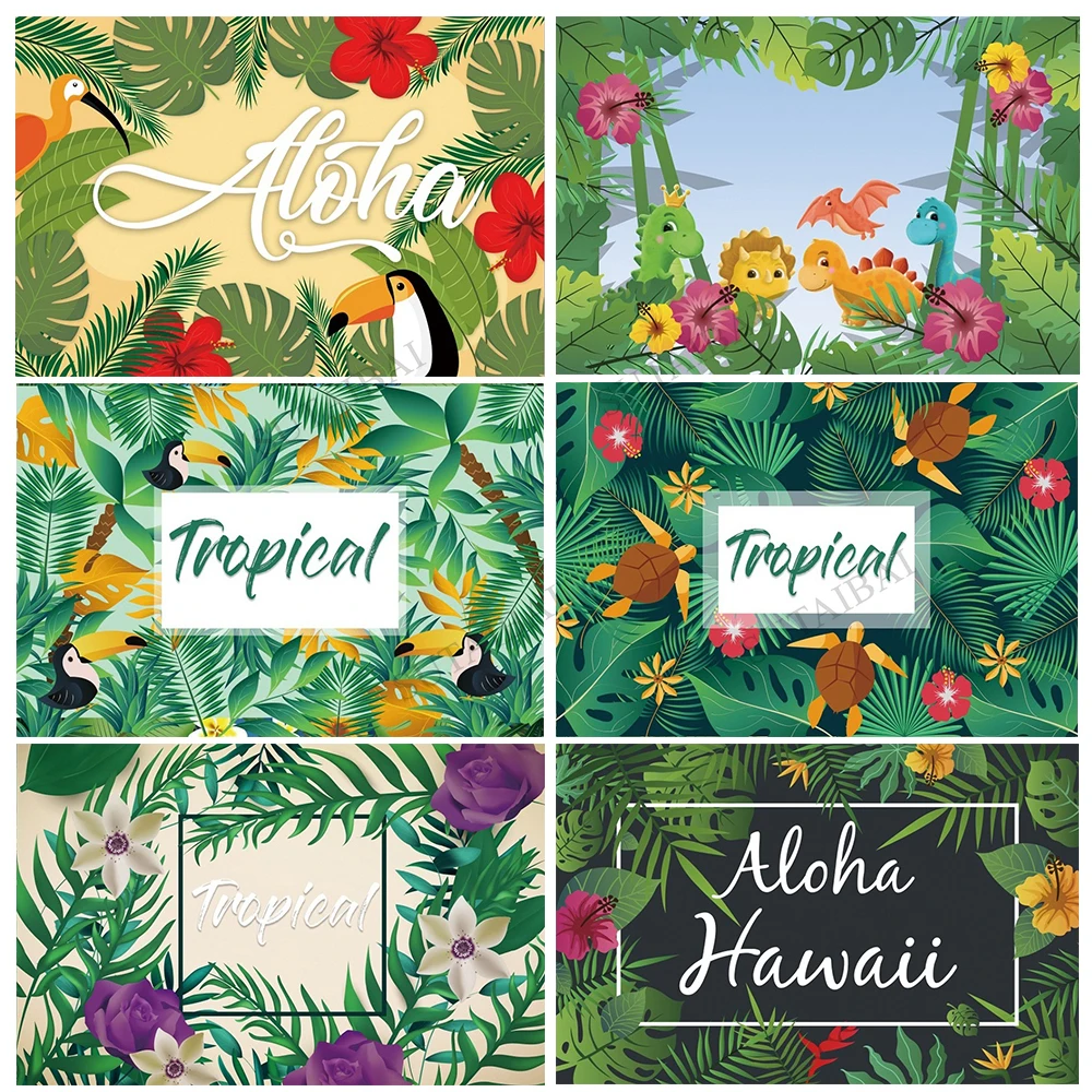 

Tropical Forest Palms Tree Leaves Foliage Photography Backdrops Photographic Background Jungle Kid Photo Studio Custom Banner