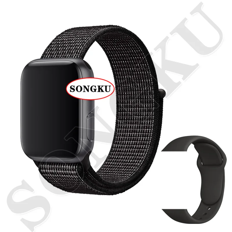 B Nylon B and B SONGKU IWO 12 часы серии 5 1:1 умные часы 40 мм 44 мм Bluetooth часы для apple iPhone Siri Android телефон цветной ремешок - Цвет: B Nylon B and B