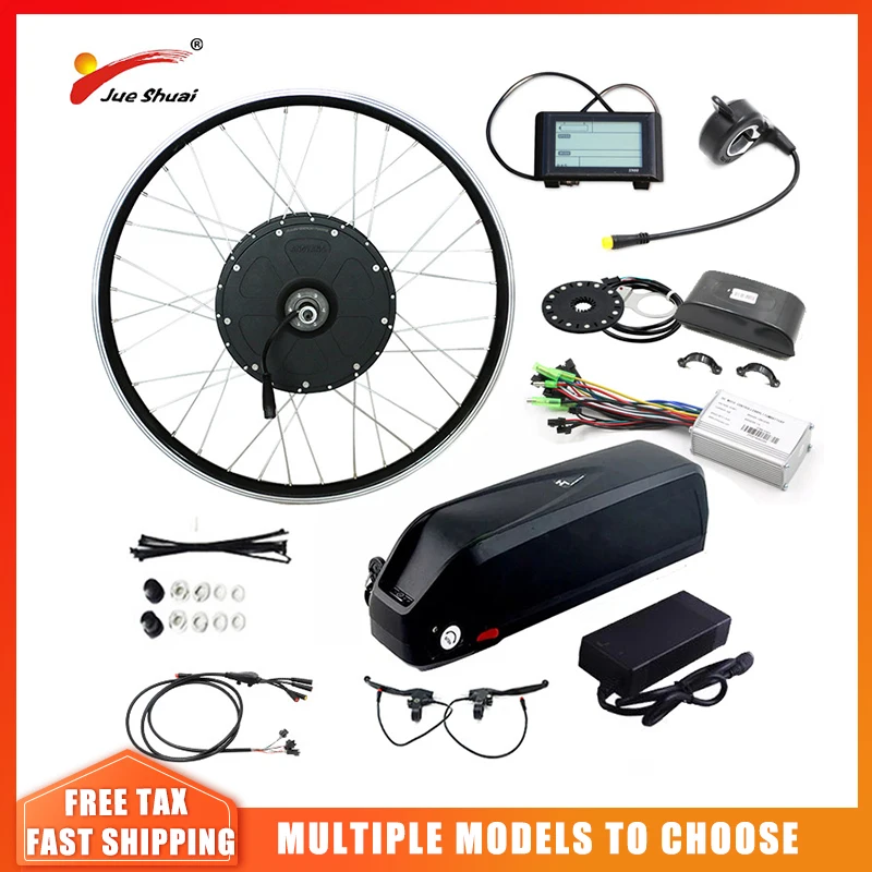 Bestellen Jueshuai Elektrische Fahrrad Ebike Conversion Kit Mit Batterie 20/24/26/27.5/700c/29 Zoll Vorne Hinten Rad 350W Hub Motor велосипед