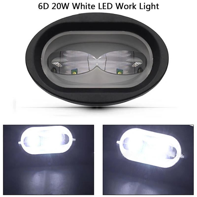 Светодиодный светильник 6D 20 Вт для вождения автомобиля противотуманный Точечный