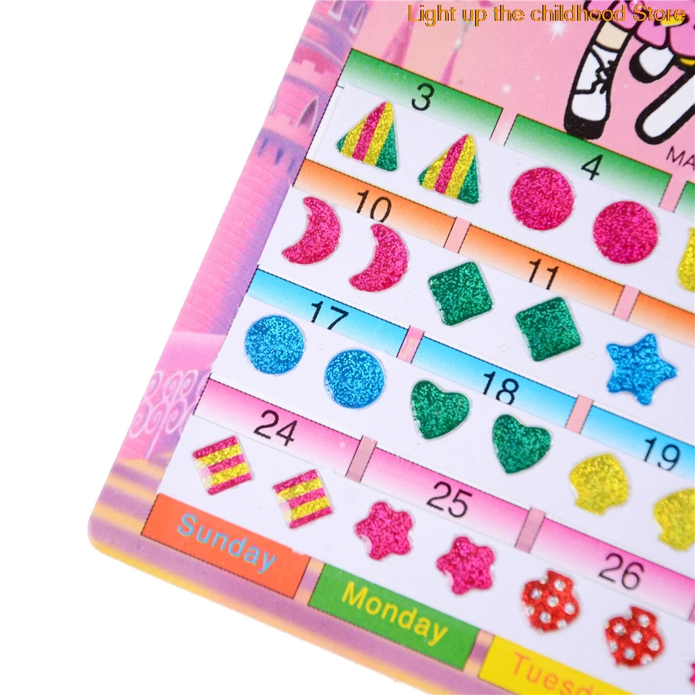 

Wonderful Children Stickers Head Earring Cartoon Reward Crystal Stickers Toy 1 Sheet =60PCS