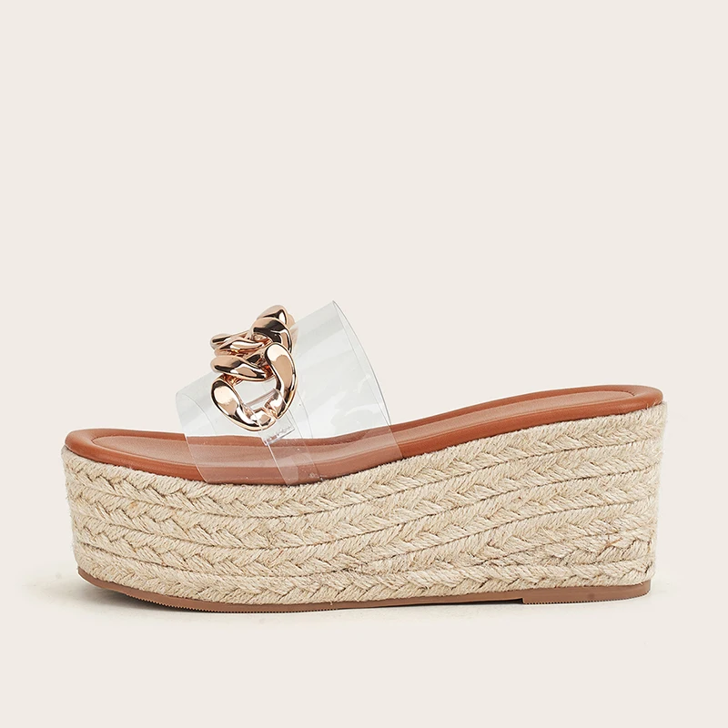 

Woman Slippers Fashion Wedges Sandals Weave Ladies Female Flip Flops Outdoor Shoes Lady Slides Shoes For Women Slippers 2021
