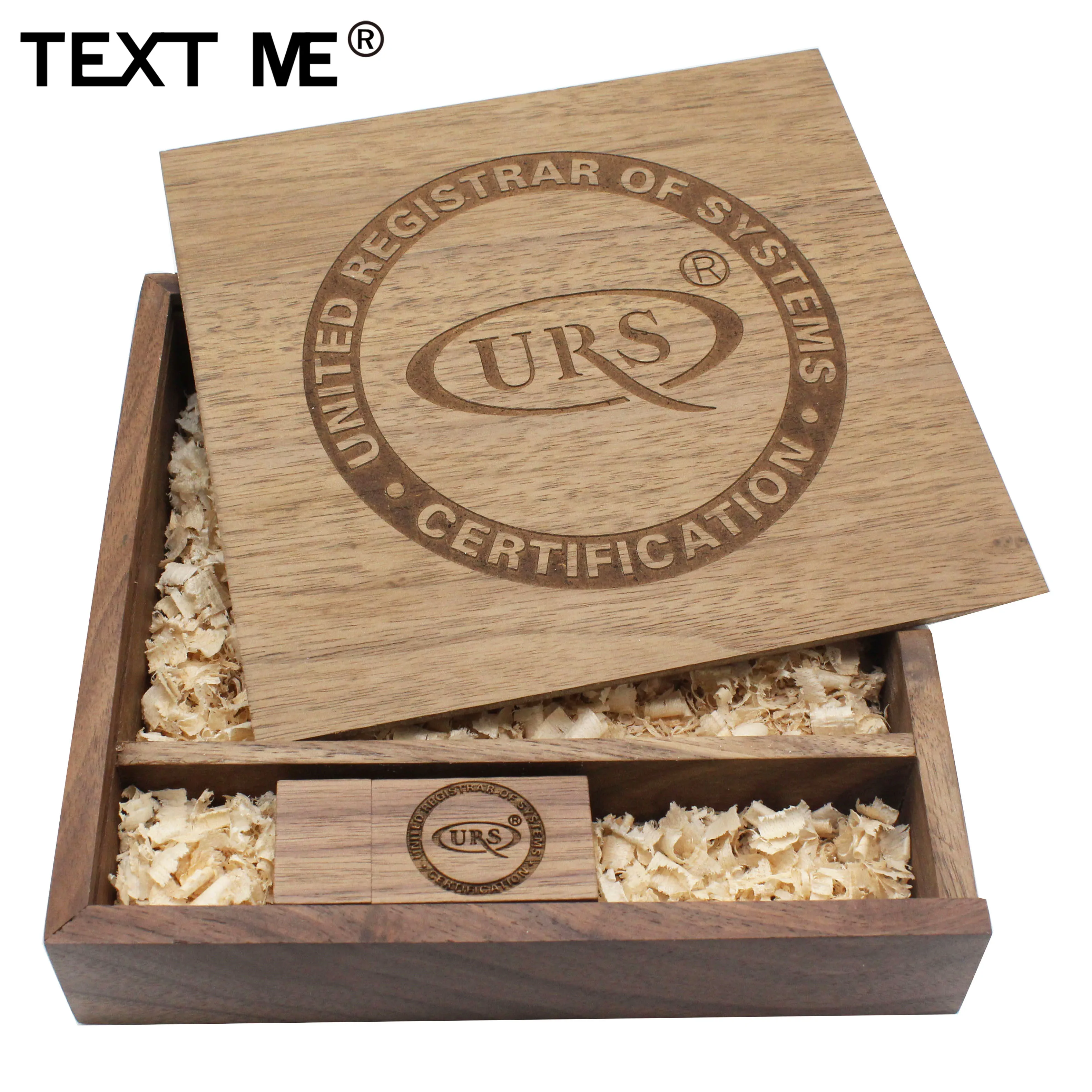 Уникальный фотоальбом TEXT ME (10 шт. с бесплатным логотипом) деревянный ореховый