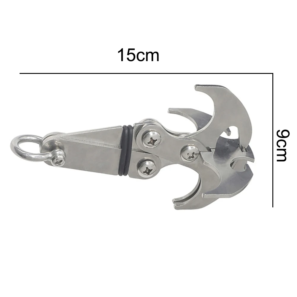 

15cmx9cm Outdoor Survival Stainless Steel Folding Claws Grappling Hook Grappling Folding Climbing Tool
