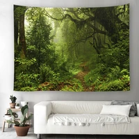 landscape tree psychedelic tapestry mandala carpet wall hanging blanket mushroom forest wall cloth tapestries boho home decor