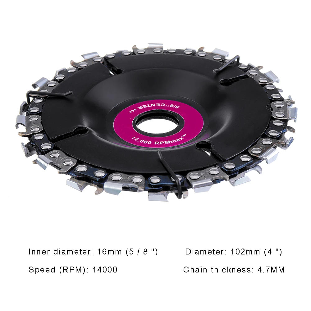

Wood Cutting Chain Disc 22 Tooth Chainsaw Wheel for Angle Grinders Cut Carve for DIY Decoration General Wood Cutting
