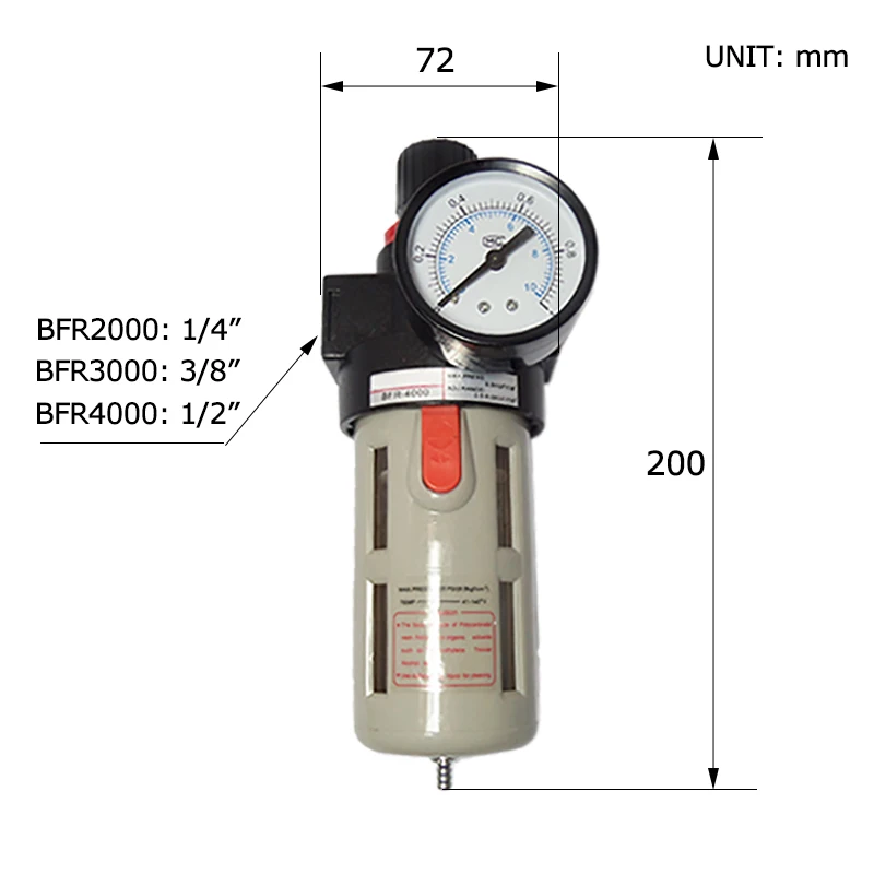 BFR2000 3000 4000 пневматический блок очистки источника воздушный фильтр регулятор