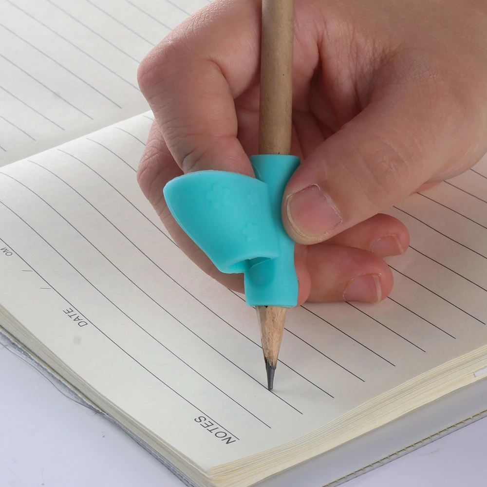 1/3Pc New Arrival Pencil Grasp Orthodontic Quality Siliconehold Pen Device Child Student Corrected Pencil Grip Loop Color Random