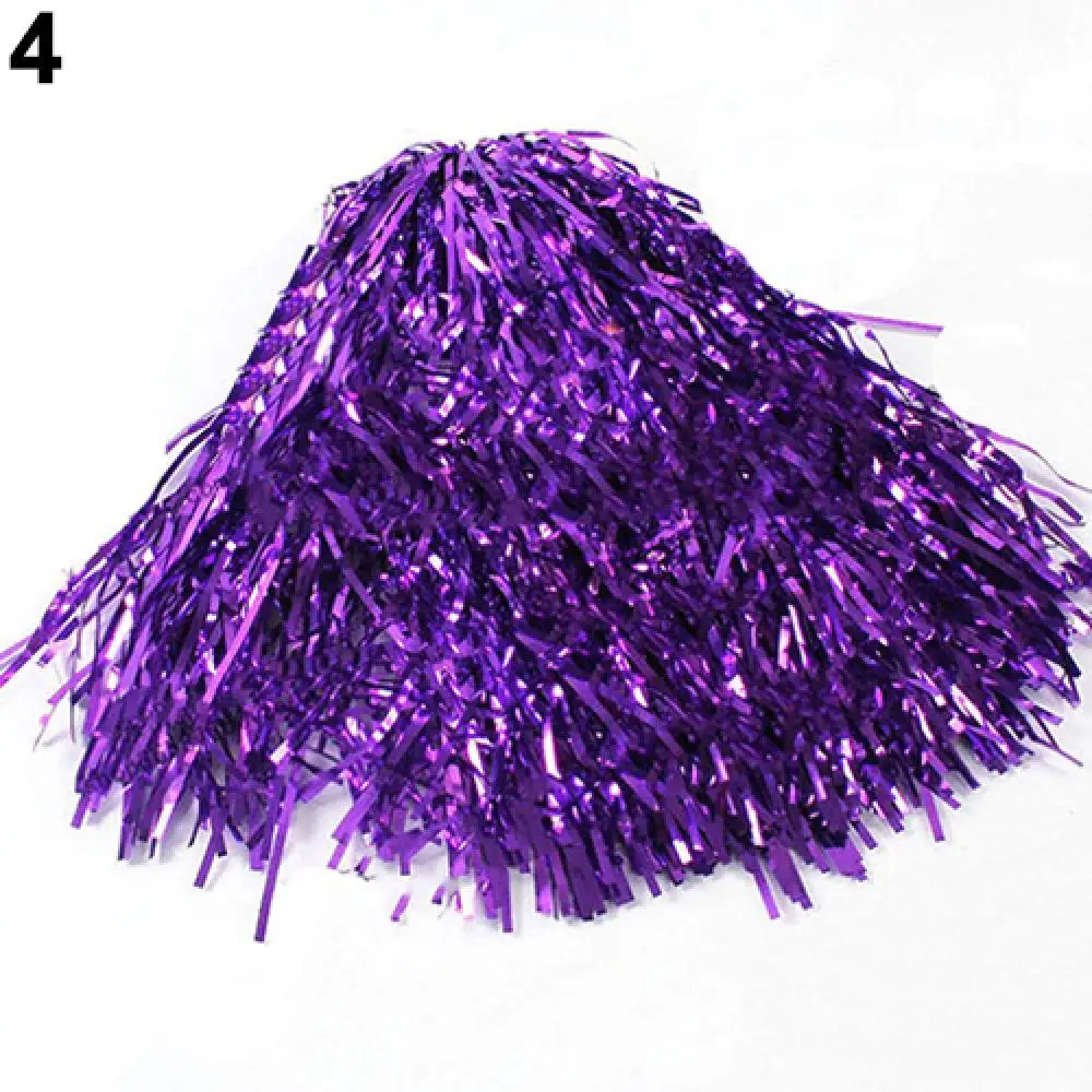 

60% Hot Sale 1 Pcs Metallic Streamer Pompoms Cheerleading Cheering Pom Pom Ball Cheering Dance Decorator Club Sport Supply