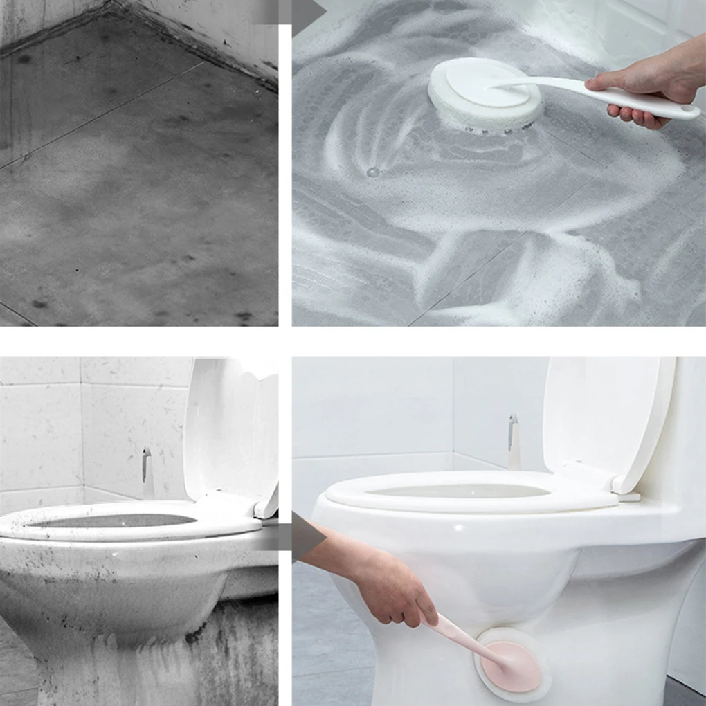 

Long Handle Scouring Pad Floor Brush Scrubbers Cleaning Bathroom Wall Toilet Washing Tools