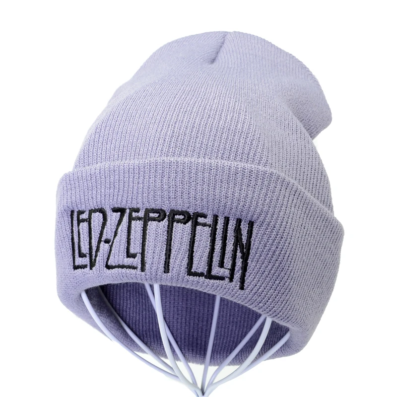 Led zeppelin band rock вязаная шапка мужская хип-хоп народная рок шапочка Женская Панк письмо вышивка зимняя теплая шапка хип-хоп