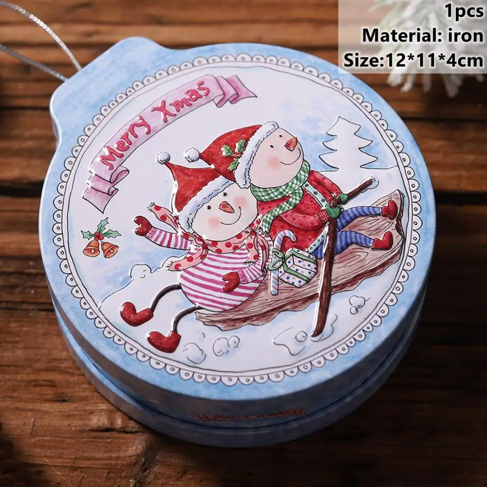 Xmas Boxes 3 Taoup 1 шт. мультяшная Рождественская Подарочная коробка Упаковка металлические рождественские украшения Декор для дома Noel Navidad Санта Клаус рождественские Вечерние - Цвет: Xmas Boxes 3
