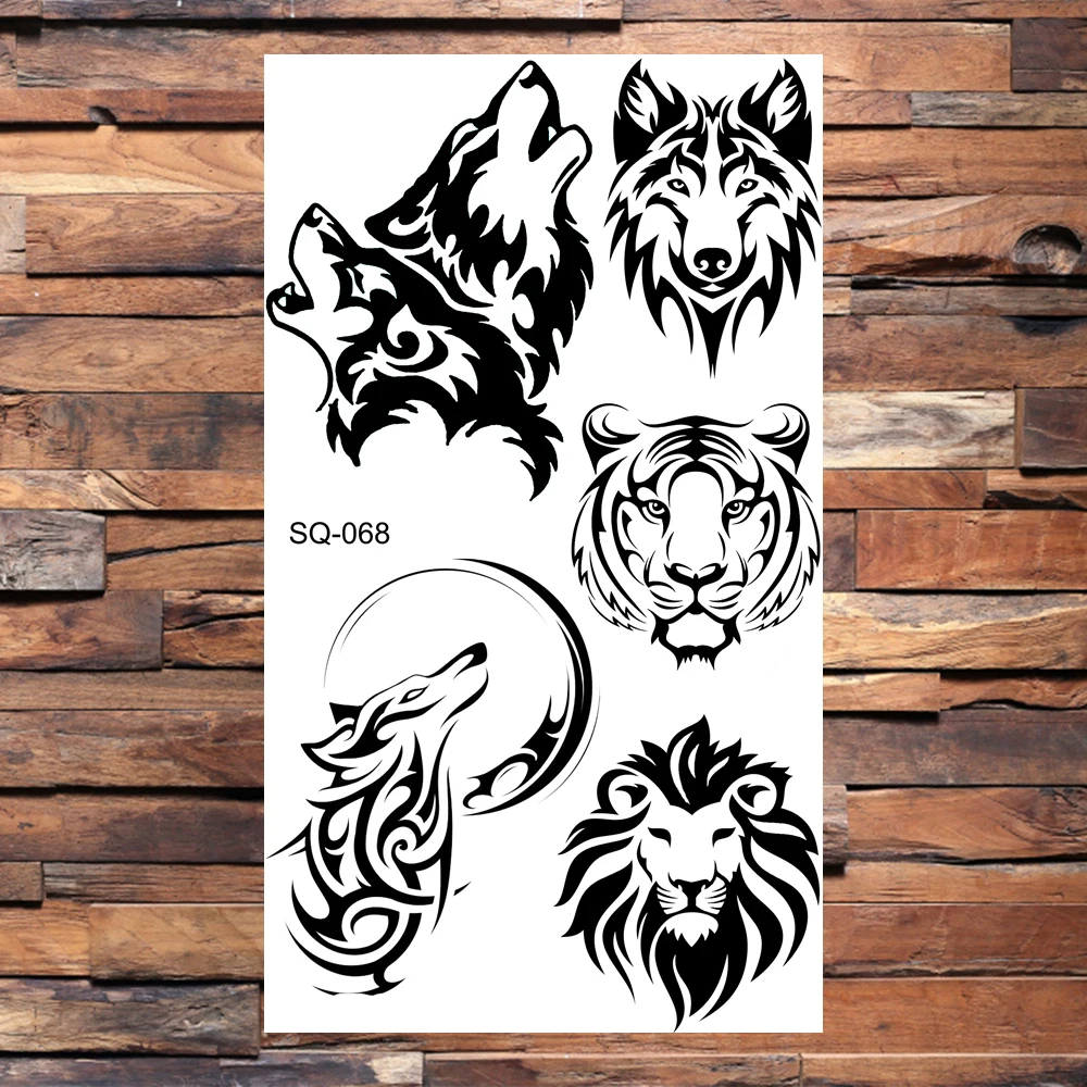 Временные татуировки с черным драконом для женщин и мужчин реалистичные