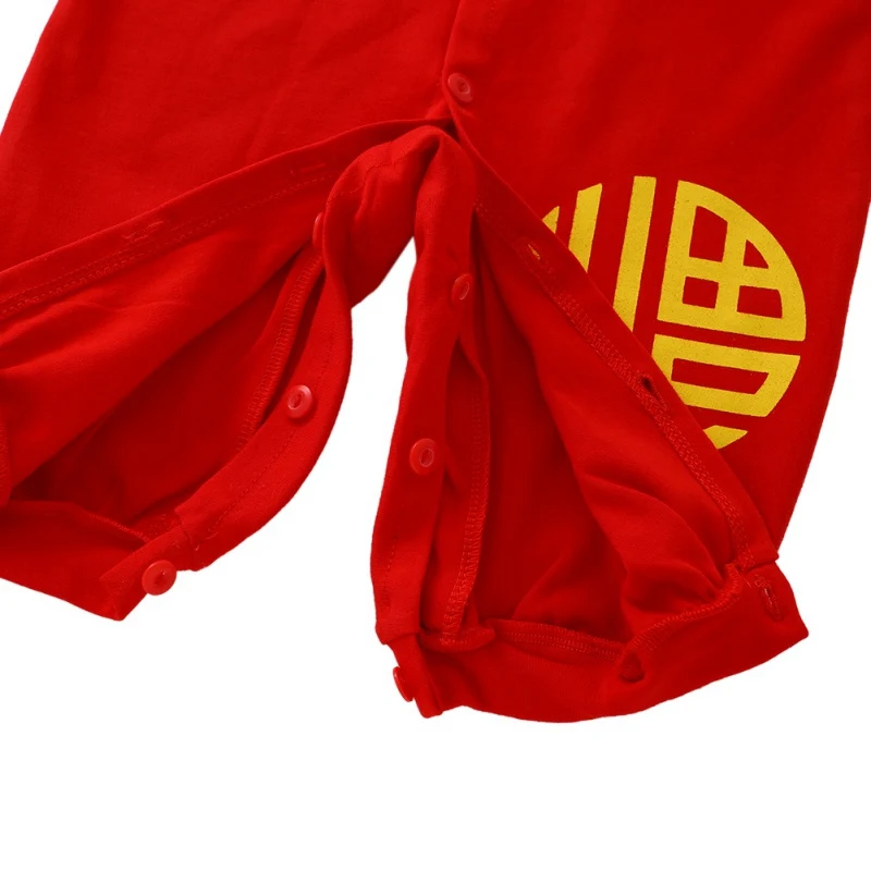 

Chinese Traditional Newborn Baby Boys Grils Clothes Cotton Rompers Embroidery Baby Rompers New Year Clothes/