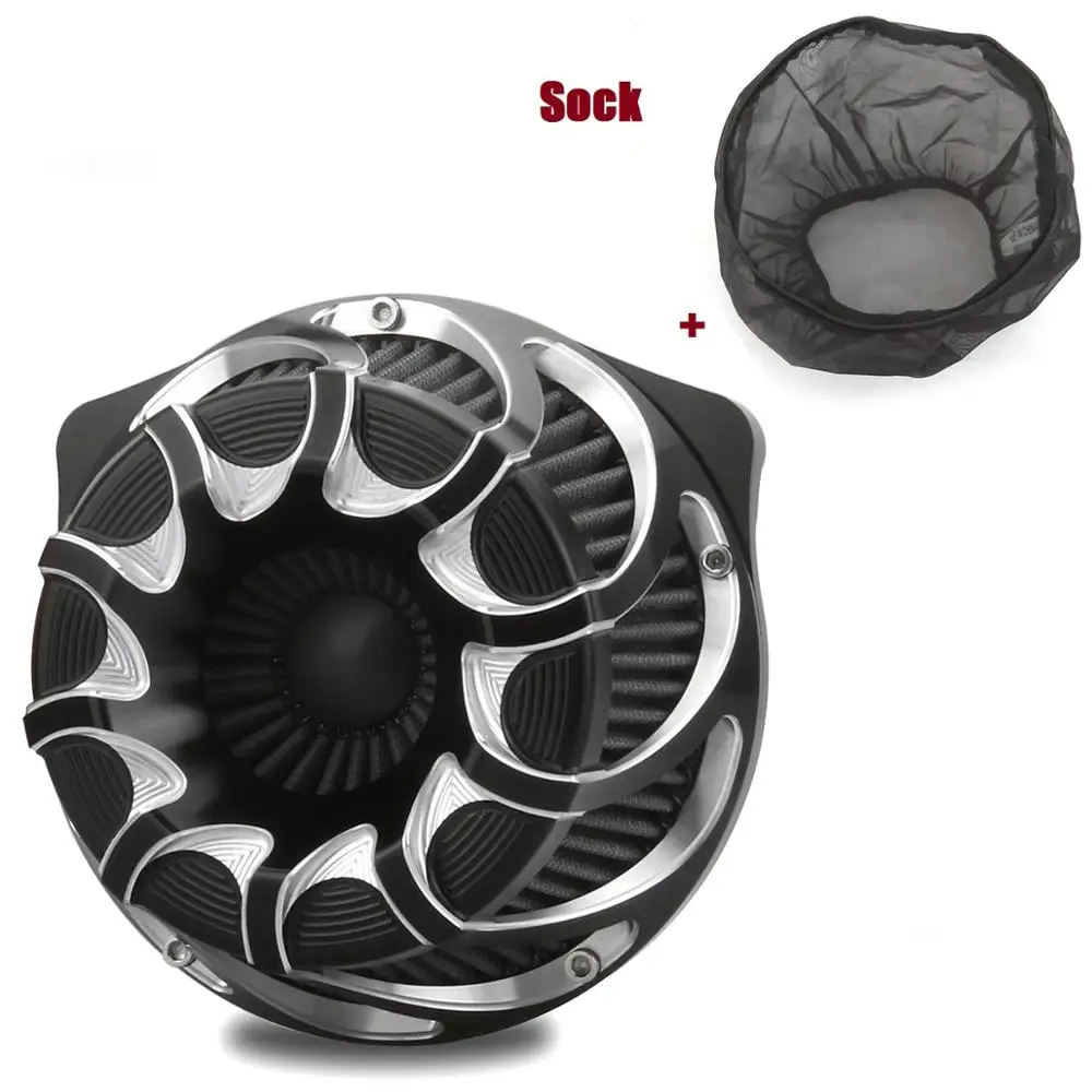 

Rain Socker Cover CNC cnc cut gray air intake cleaner Filter Fit For Softail Dyna Touring 2001-2007