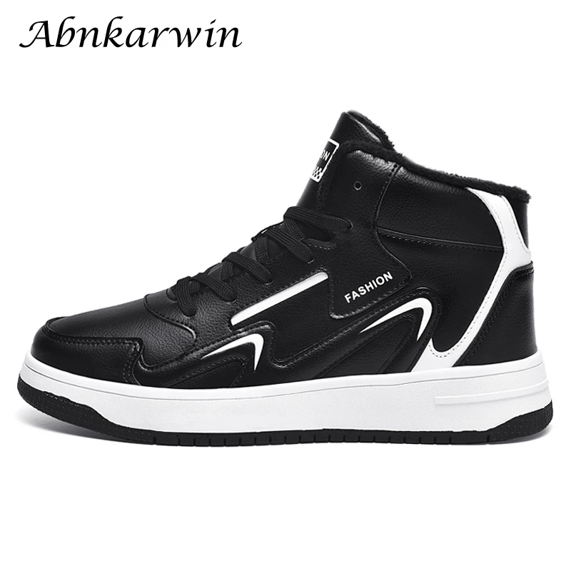 

Кроссовки мужские высокие, кожа микрофибра, высокие, для скейтборда, уличный стиль, повседневные, большие размеры 47 48, Осень-зима