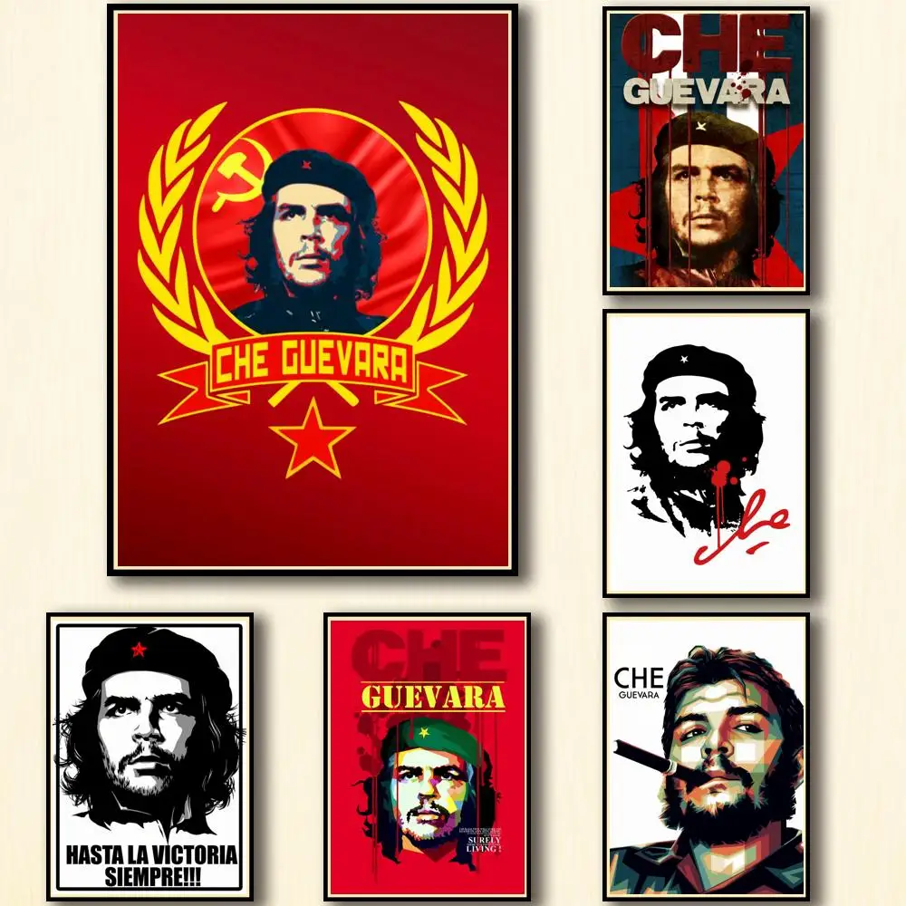 

36 дизайнов Che Guevara, плакат из белой бумаги, художественная живопись, необычная Наклейка на стену для кафе, бара