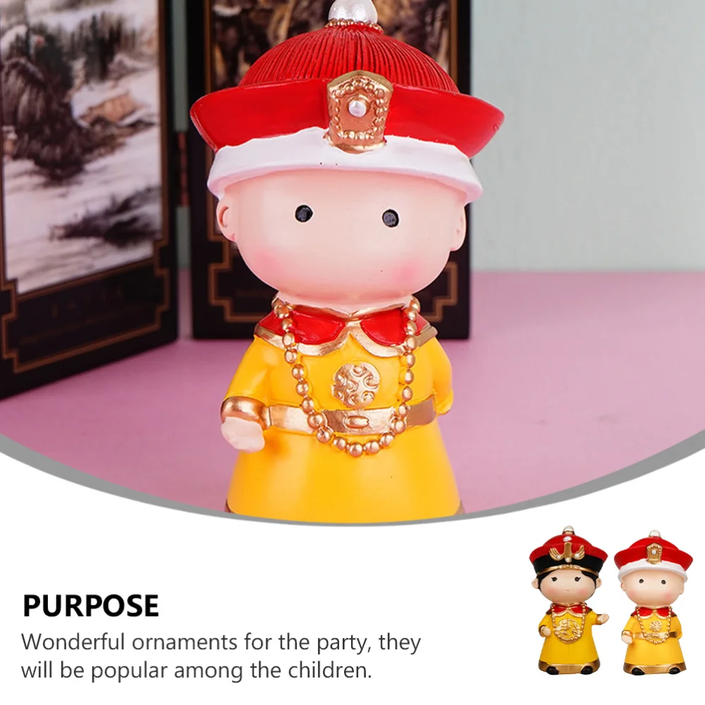 

2pcs Cupcake Ornaments Emperor Empress Decors Chinese Style Car Ornaments