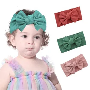 Повязка на голову для девочек, эластичная, мягкая, широкий тюрбан