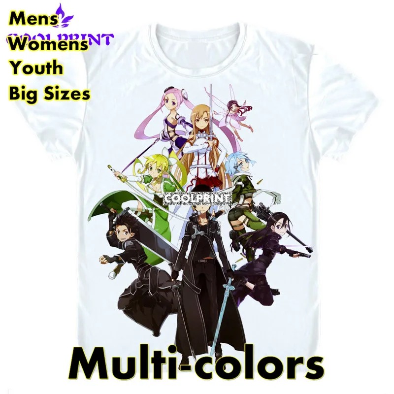 

Sword Art Online t shirts SAO tshirt Kirito Shirt multicolor oversized tee Novelty t-shirts