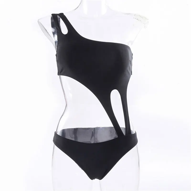 

Black swimwear women monokini 2020 Summer beach Hollow out sexy one piece swimsuit female bodysuits High cut bathing suit new