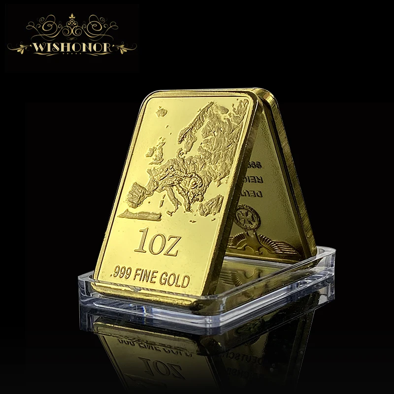 Сувенир 1 OZ 999 покрытием 24K Золотые прутки с территория дизайна коллекционируемые