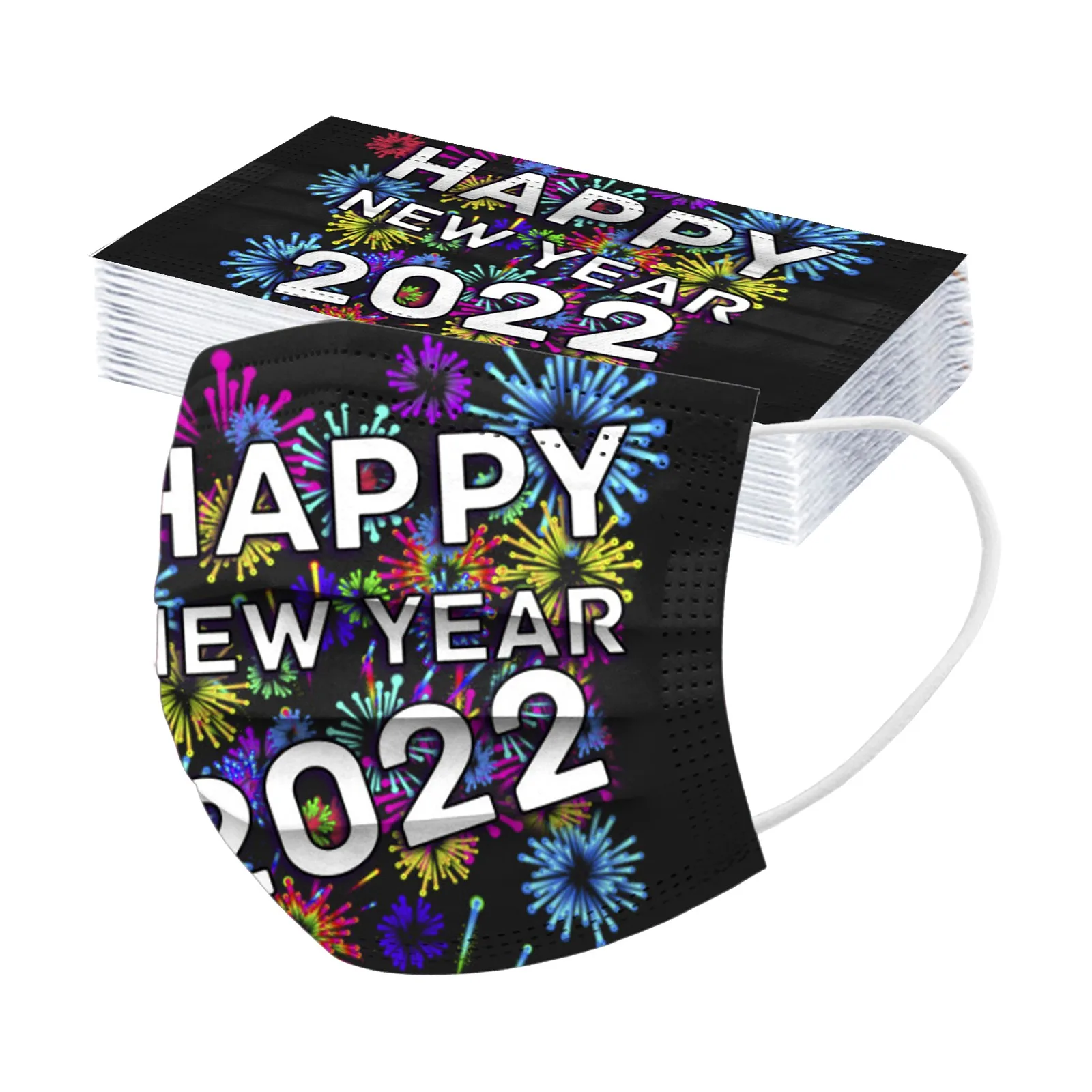 10 шт. одноразовые рождественские маски унисекс с принтом для взрослых 3-слойные