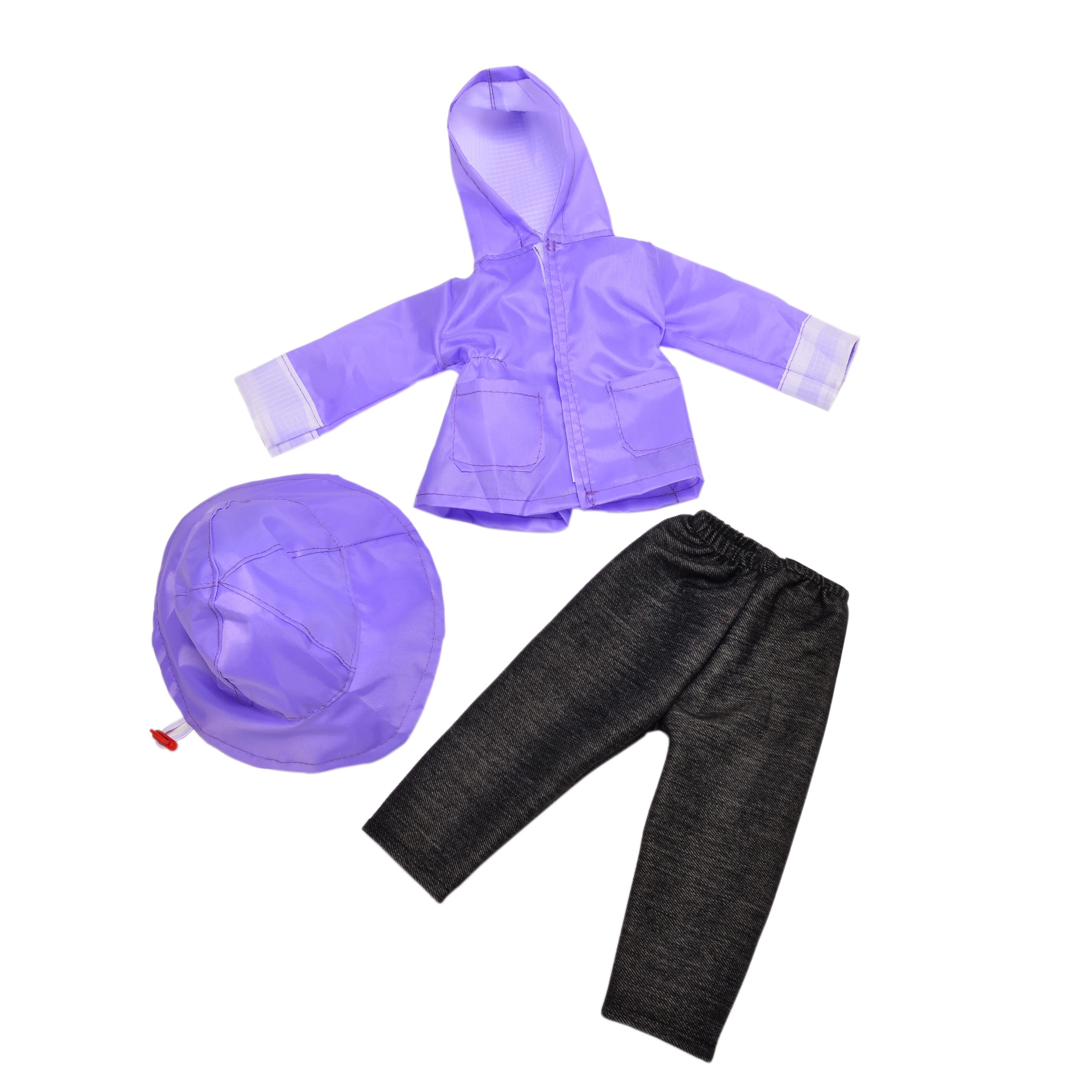 Новый набор зонтов 3 шт. = шляпа + пальто штаны для 18-дюймовой американской куклы 43