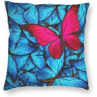 wazhijia blue pink butterflies pillowcase insect pillow cover pillow case square cushion cover standard home decorative