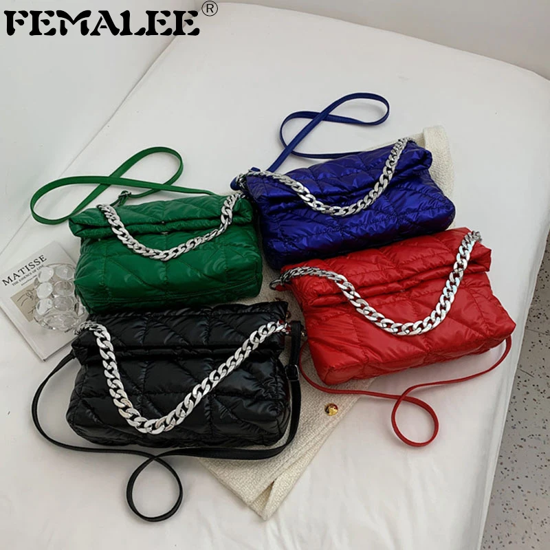 

Женские большие сумки-мессенджеры с нейлоновой подкладкой, кошельки с акриловыми цепочками, роскошные клетчатые женские сумочки, повседне...