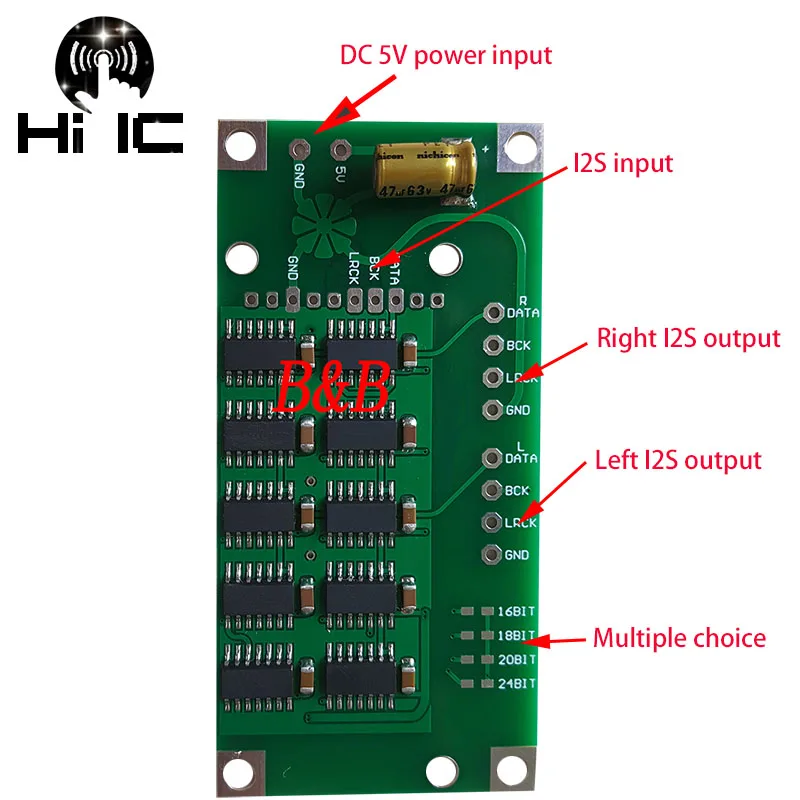 Формат декодера NOS DAC/I2S плата переключения передач IIS I2S преобразование данных