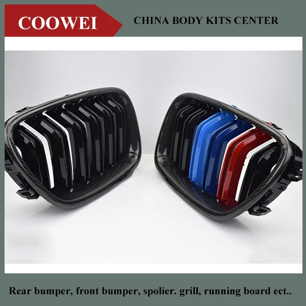 Углеродное волокно F10 двойные планки M цветная Передняя решетка ABS сетчатые