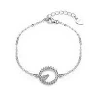 silverhoo 925 sterling silver circle letter v shape charm bracelet women shiny full 5a cubic zirconia bracelets fine jewelry