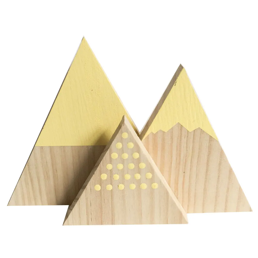 

3pcs S/M/L Wooden Snow Mountain Ornaments Nordic Wind Furniture Children Room Decor