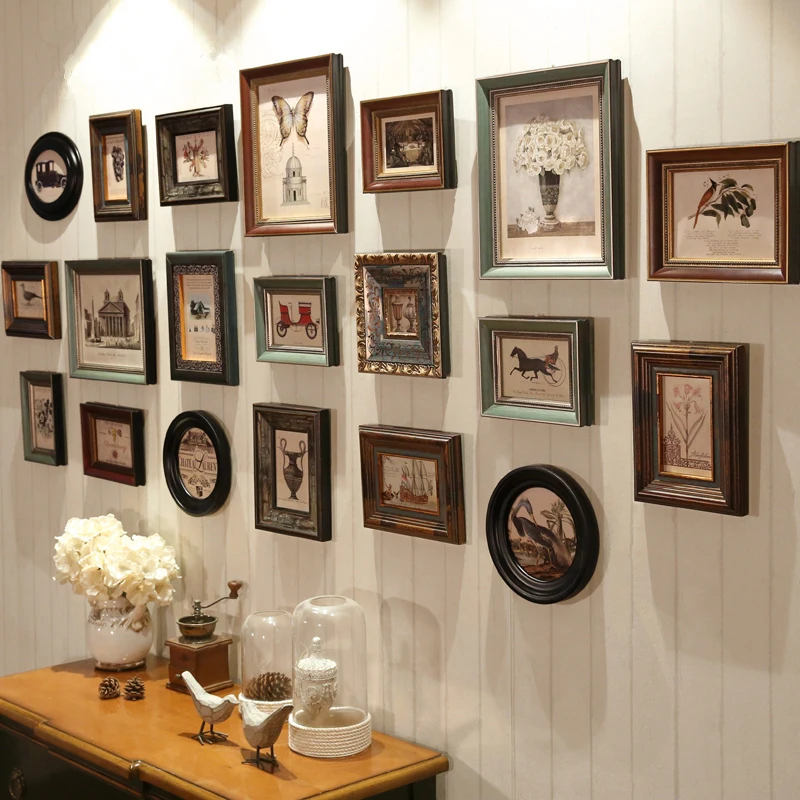 Large Size Photo Wall Creative Decoration Home Frame 20pcs/set Retro Classical Picture For Living Room Hanging | Дом и сад